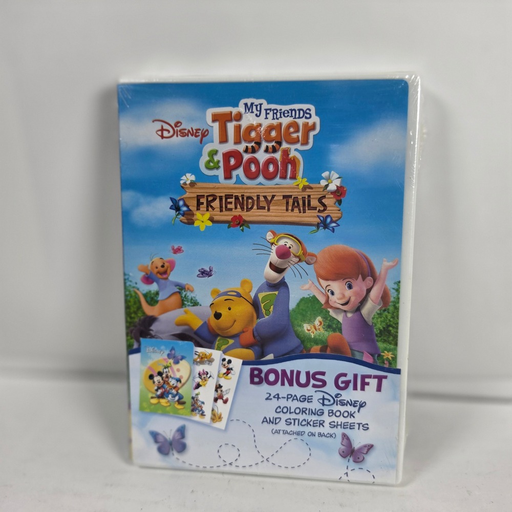 Disney My Friends Tigger‎ & Pooh Friendly Tails DVD New Coloring Book Stickers